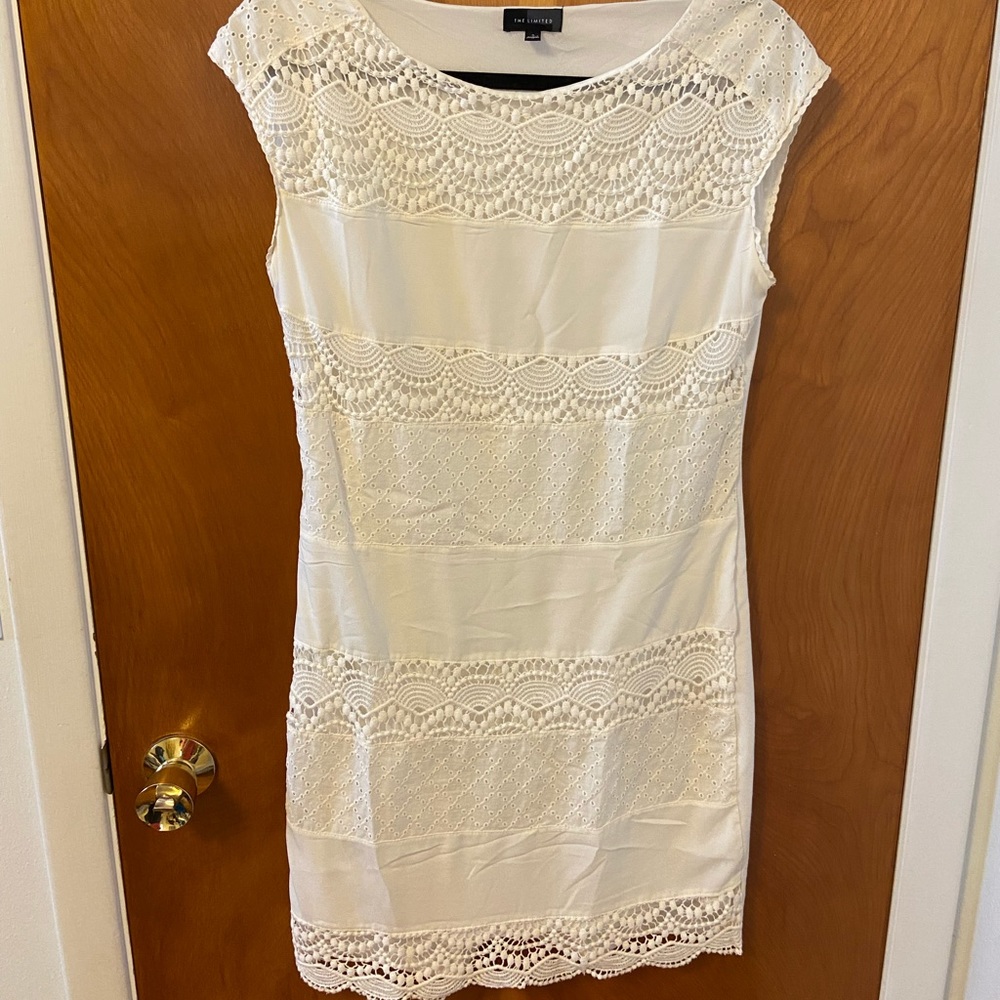 White lace patterned dress